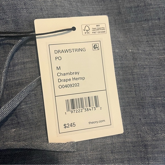 Theory Relaxed Pull-on Blue Pant M - Picture 6 of 11